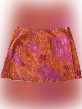 Lilly Pulitzer Hawaiian Pink and Orange Wrap Skirt Women’s Size 8